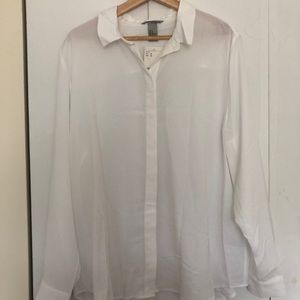 H&M Women’s blouse button-down shirt top Size 14 NWT 🤍 White Shirt